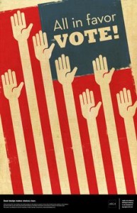 Hands raised to vote